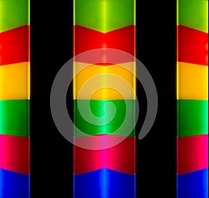 Color plastic shape plexiglas backlit with LEDs