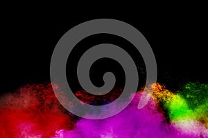Color powder explosion photo