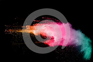 Color powder explosion photo