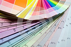 Color print of pantone statistics offset scale