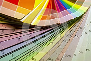 Color print of pantone statistics offset scale