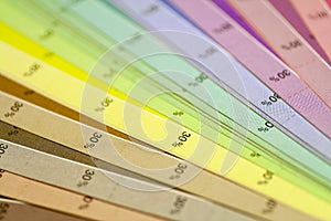 Color print of pantone statistics offset scale