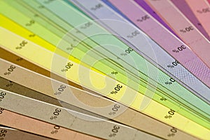 Color print of pantone statistics offset scale