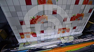 Color printing on wallpaper, modern wallpaper production, industrial exterior