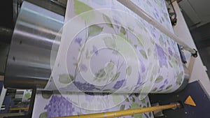 Color printing on wallpaper, modern wallpaper production, industrial interior