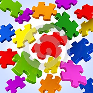 Color puzzle pieces background