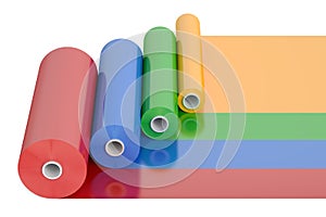 Color PVC Polythene Plastic Tape Rolls, 3D rendering