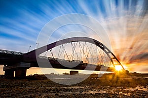 Color Red Bridge Sunset with nice background