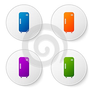 Color Refrigerator icon isolated on white background. Fridge freezer refrigerator. Household tech and appliances. Set