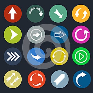 Color round arrow vector icons