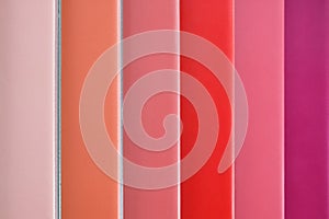 Color samples , different colored tiles , red, orange,