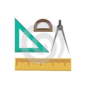 Color school measuring rulers in centimeters and inches vector set.