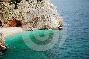The color of the sea on the island of krk, croatia