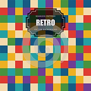 Color seamless retro pattern - bright geometric simple design. Vector repeatable textile background. Vibrant tile mosaic