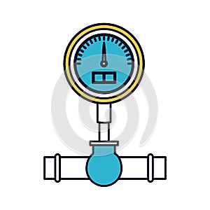 Color sections silhouette of water meter