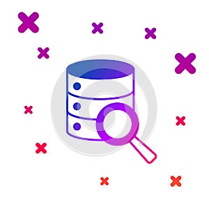 Color Server, Data, Web Hosting icon isolated on white background. Gradient random dynamic shapes. Vector