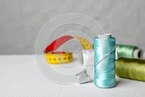 Color sewing thread with needle