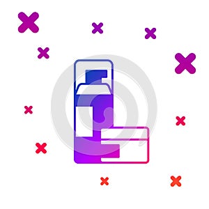 Color Shaving gel foam icon isolated on white background. Shaving cream. Gradient random dynamic shapes. Vector