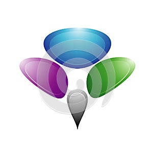 Color shiney bubble vector icon photo