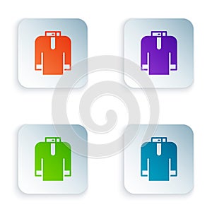 Color Shirt kurta icon isolated on white background. Set colorful icons in square buttons. Vector