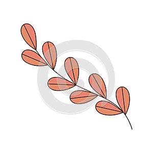 Color Silhouette oval leaves with ramifications