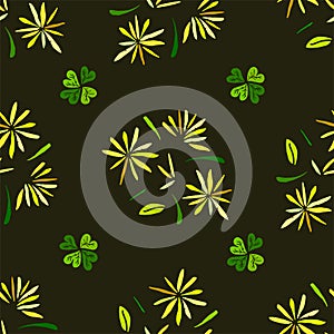 Color simple botanical abstract seamless pattern background