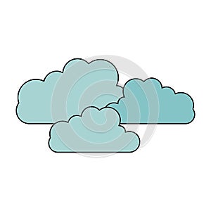 Color sketch silhouette set cloud shape in cumulus icon