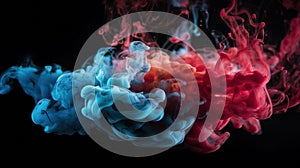 Color smoke abstract background. Cold hot. Ice fire flame.