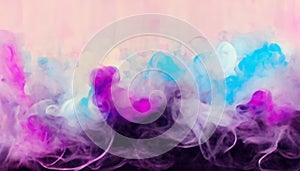 Color smoke abstract painting blur cloud blue pink