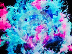 Color smoke. Ink water. Paint drop. Fantasy underwater burst, Ai Generative
