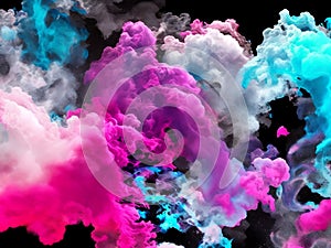 Color smoke. Ink water. Paint drop. Fantasy underwater burst, Ai Generative