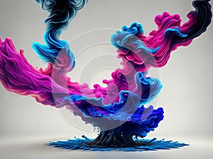 Color smoke. Ink water. Paint drop. Fantasy underwater burst, Ai Generative