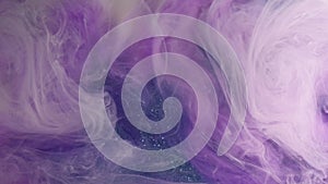 Color smoke mix ink water flow purple white cloud