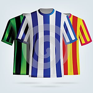 Color soccer T-shirts template.