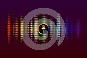 Color sound wave. Abstract music pulse background. Wave effect. Stock image