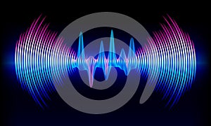 Color sound wave digital background. Music and radio soundwave pulse concept