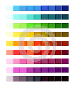 Color Spectrum Different Colors. Colour table palette, Ligths and shades for cartoon design