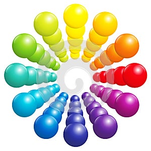 Color Spectrum Rainbow Colored Balls Tower Tube Pattern