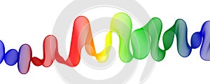 Color spectrum wave on white background