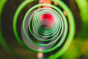 Color spiral with a gradient depicting a tunnel of circles, abstract composition and background