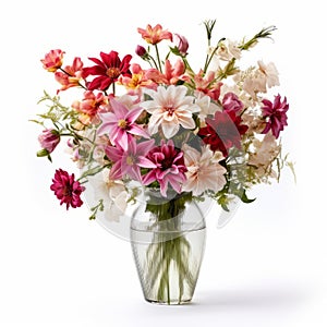 Enchanting Elegance Vase: Colorful Flowers In Light Magenta And Beige photo