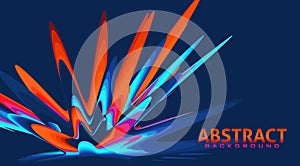 Color splash. Colorful blast on blue background. Vector graphics