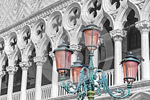 Color splash photo of Doges palace Venice, Italy