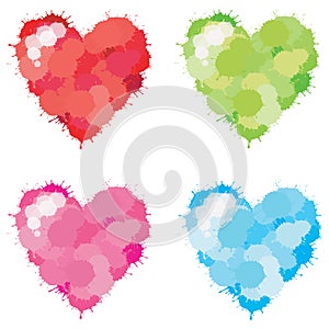 Color Splatter Heart set