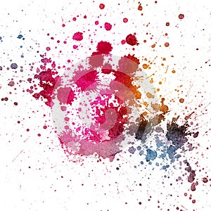 Color splatter on white background