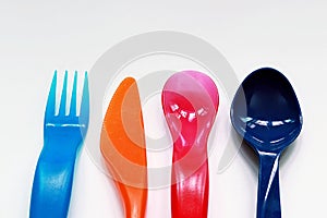 Color spoons and fork