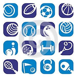 Color sports icons set