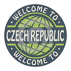 Color stamp with text Welcome to Czech Republic inside
