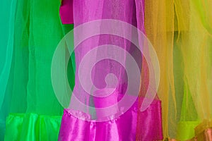 Color stripes of fabric tulle.