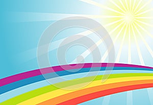 Color sun rainbow background